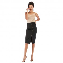 Women'S Fashion Elastic Bag Hip Black Slimming Long Skirt Bag Hip Skirt