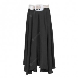 Women's Summer Silk Cotton Long Pleated Beach Skirt