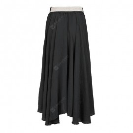 Women's Summer Silk Cotton Long Pleated Beach Skirt