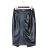 Sexy PU Leather Zipper Slit Women Bodycon Skirt