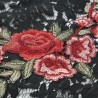 Trendy Elastic Waist Lace Floral Embroidery Slit Zipper Women Skirt