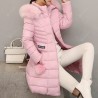 Waterproof Hoodies Long Winter Woman Dows Jacket Pink Fur Coat
