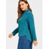 Plus Size Button Embellished High Low Blouse