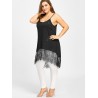 Plus Size High Low Lace Panel Cami Tank Top