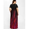 Plus Size Printed Empire Waist Maxi Formal A Line Party Dress