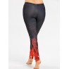 Plus Size Fire Pattern Yoga Tights