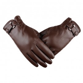 Touch Screen Men Gloves Leather Winter