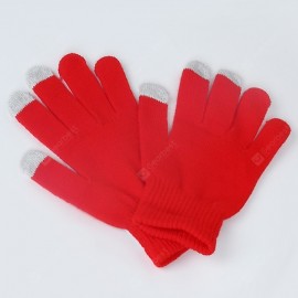Warmth Thickening Solid Color Touch Screen Gloves