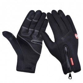 Touch Screen PU Waterproof Zipper Gloves