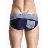 Stylish Color Block Spliced Drawstring Waistband Swimming Briefs For Men