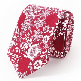 Stylish Handpainted Flowers Leaves Print Formal Wedding Party Tie For Men
