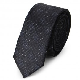 Stylish Small Dots and Twill Design Black Tie For Men