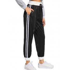 Women's Black and White Striped Pants