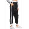 Women's Black and White Striped Pants