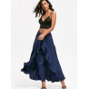 Tie Front Ruffle Skirted Pants