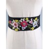 Vintage Rhinestone Floral Embellished Elastic Wide Waist Belt
