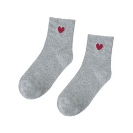 Small Heart Pattern Knitted Ankle Socks