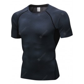 ZT11 Men Three-dimensional Printing Fitness Running Sports Quick-drying T-shirt