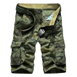 Zip Fly Multi Pockets Camo Cargo Shorts