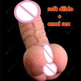 Super Realistic Dildo Soft Sex Male Masturbator Hollow Penis Sleeve for Couples