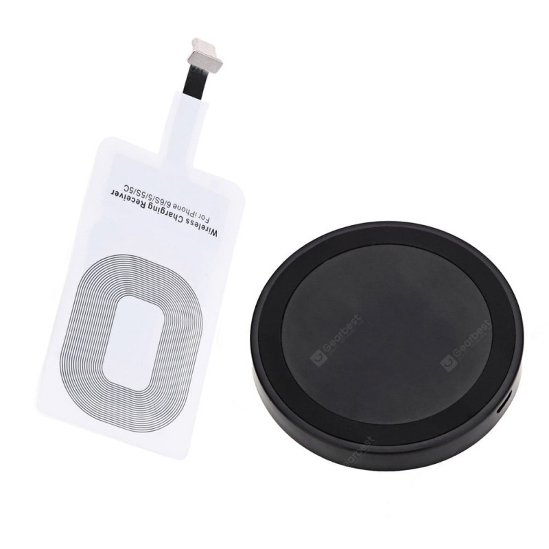Qi Wireless Charger + Charging Receiver for iPhone