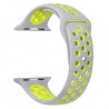 Universal Sports Three-row Hole Two-color Breathable Silicone Strap for iWatch 1 / 2