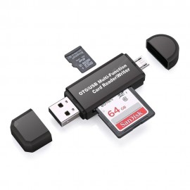 SD/Micro SD Card Reader Micro USB OTG Adapter and USB 2.0 Portable Memory Card Reader for SDXC SDHC