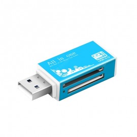 Rectangle USB 2.0 SD / MS / TF / M2 Multifunction Metal Card Reader