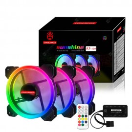 Wireless RGB LED Light 12cm Computer PC Case Cooling Fan CPU Cooler