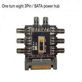 SATA Powered Hub / One Turn Eight 3PIN Chassis Fan Hub