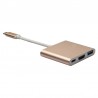 Type-c USB3.1 To HDMI USB3.0+PD Rechargeable Aluminum Alloy Three-in-one HD Adapter