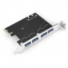 PCI-E to USB3.0 x 4 Converter Expansion Card for Desktop PC