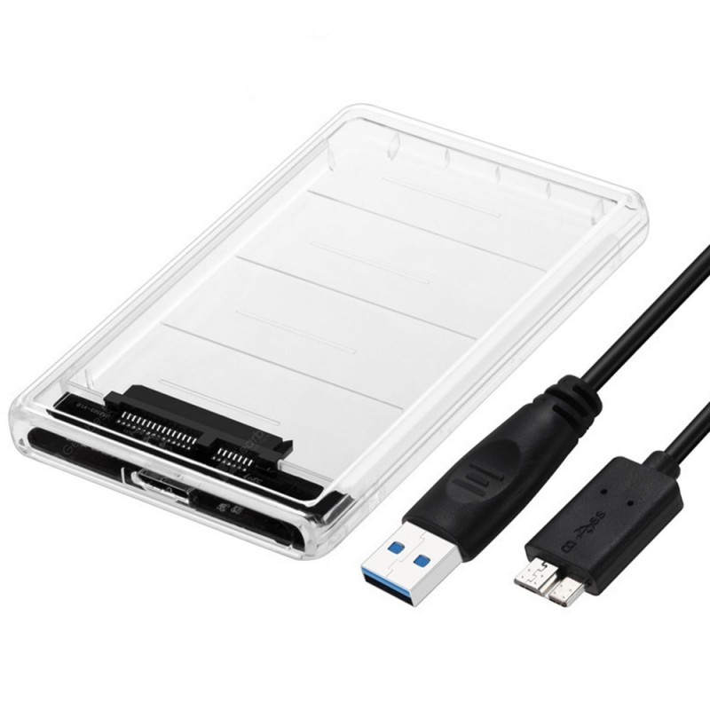 Transparent SSD Hard Drive Box 2.5 inch SATA Interface USB 3.0