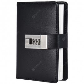 SP1284 Black Vintage Pocket Notebook with Metal Password Lock