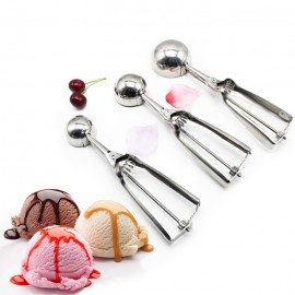 Stainless Steel Cold Drink Ice Cream Fruit Digging Ball Spoon Ice Cream Scoop