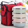 Round Stainless Steel Insulated Lunch Box Portable Four-layer Lunch Box Insulation Barrel