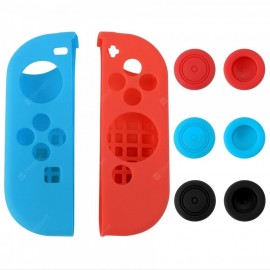 Silicone Joy Con Gel  Skin Case  with 6pcs Thumb Stick Caps for Nintendo Switch Joy Con Controller
