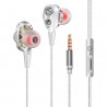 Quad-core Double Moving Ring Metal Super Bass Headphones In-ear Line Control Music HIFIi Headphones