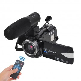 Remote Control Digital Camera Wifi Camcorder Full HD with Microphone 2 Batteries
