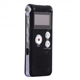 Professional 8GB GH609 Digital Voice Recorder with Time Display and Stereo Recording Function - Black