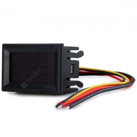 Variable Precision Three Digits 0 - 100V 10A DC Double LED Display Voltmeter Ammeter