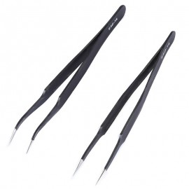 Pointed Elbow High Elastic Precision Stainless Steel Tweezers 2pcs