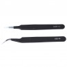 Pointed Elbow High Elastic Precision Stainless Steel Tweezers 2pcs