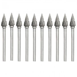 Professional Carbide Cone Tip Steel Grinding Head 10PCS
