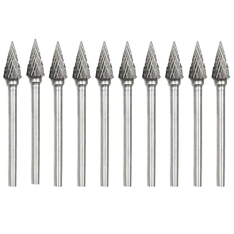 Professional Carbide Cone Tip Steel Grinding Head 10PCS
