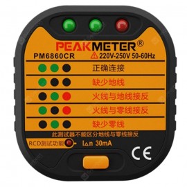 PEAKMETER PM6860 Electric Socket Tester Leakage Detector with RCD Function