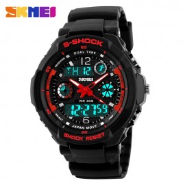 SKMEI Men Fashion  Dual Display Sport Watch Waterproof Electronic LED Clock