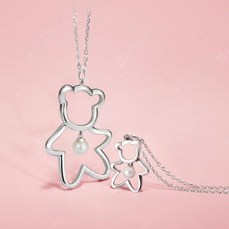 Xiaomi Youpin LUCKYME Cute Bear 925 Silver Inlaid Pearl Jewelry
