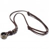 Vintage Alloy Pendant Leather Rope Necklace Male And Female Fashion Wild Long Leather Rope Sweater Chain