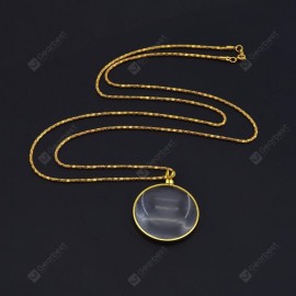Retro Round Magnifying Glass Necklace Reading Newspaper Hanging Pendant